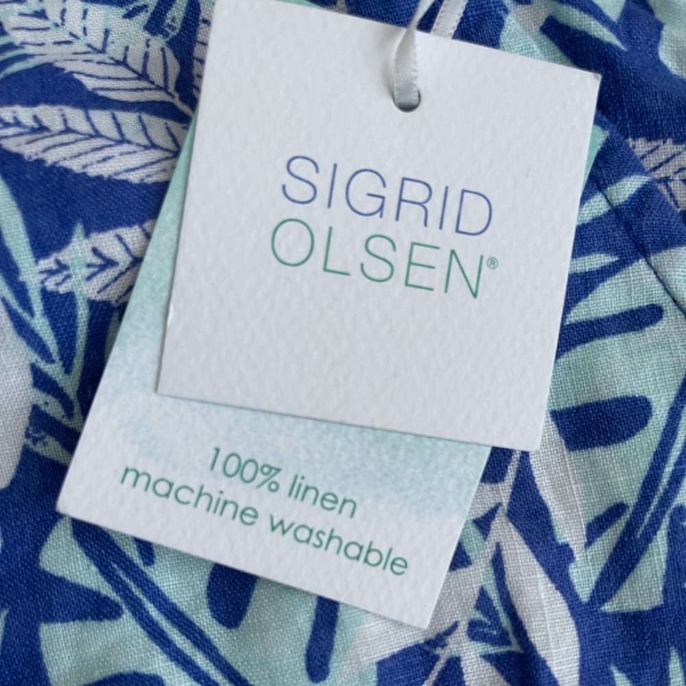 💙🤍NWT Sigrid Olsen washable linen shorts size L… - image 4